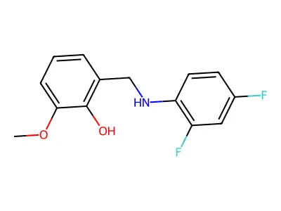2-[(2,4-Difluoroanilino)methyl]-6-methoxybenzenol structure