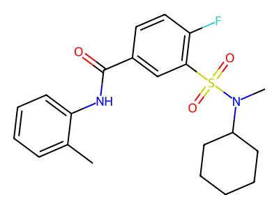 3-(N-Cyclohexyl-N-methylsulfamoyl)-4-fluoro-N-(o-tolyl)benzamide structure