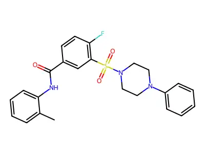 4-fluoro-3-((4-phenylpiperazin-1-yl)sulfonyl)-N-(o-tolyl)benzamide structure