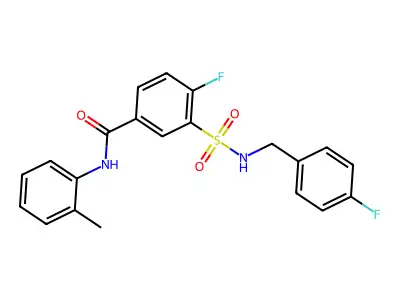 4-fluoro-3-(N-(4-fluorobenzyl)sulfamoyl)-N-(o-tolyl)benzamide structure