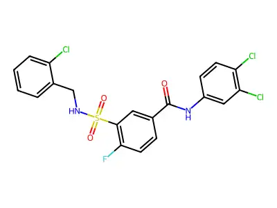 3-(N-(2-chlorobenzyl)sulfamoyl)-N-(3,4-dichlorophenyl)-4-fluorobenzamide structure