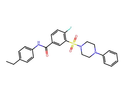 N-(4-ethylphenyl)-4-fluoro-3-((4-phenylpiperazin-1-yl)sulfonyl)benzamide structure
