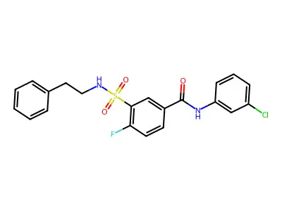 N-(3-chlorophenyl)-4-fluoro-3-(N-phenethylsulfamoyl)benzamide structure