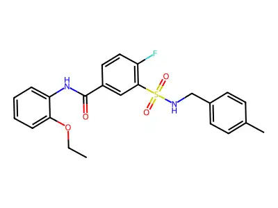 N-(2-ethoxyphenyl)-4-fluoro-3-[(4-methylphenyl)methylsulfamoyl]benzamide structure