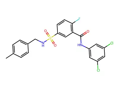 N-(3,5-dichlorophenyl)-2-fluoro-5-[(4-methylphenyl)methylsulfamoyl]benzamide structure