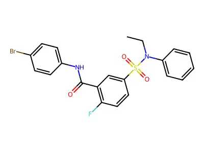 N-(4-bromophenyl)-5-[ethyl(phenyl)sulfamoyl]-2-fluorobenzamide structure