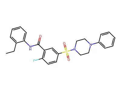 N-(2-ethylphenyl)-2-fluoro-5-((4-phenylpiperazin-1-yl)sulfonyl)benzamide structure