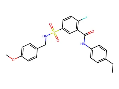 N-(4-ethylphenyl)-2-fluoro-5-[(4-methoxyphenyl)methylsulfamoyl]benzamide structure