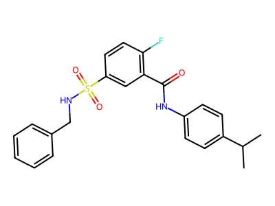 5-(N-benzylsulfamoyl)-2-fluoro-N-(4-isopropylphenyl)benzamide structure