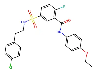 5-(N-(4-chlorophenethyl)sulfamoyl)-N-(4-ethoxyphenyl)-2-fluorobenzamide structure