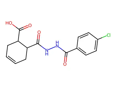 6-{[2-(4-Chlorobenzoyl)hydrazino]carbonyl}-3-cyclohexene-1-carboxylic acid structure