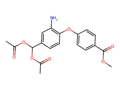 (3-Amino-4-(4-(methoxycarbonyl)phenoxy)phenyl)methylene diacetate structure