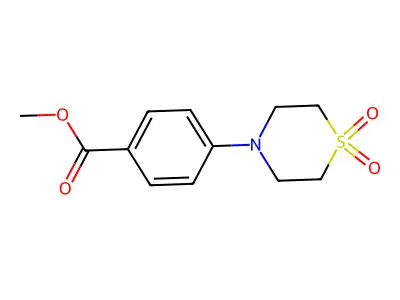 Methyl 4-(1,1-dioxo-1lambda~6~,4-thiazinan-4-yl)benzoate structure