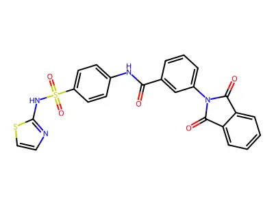 3-(1,3-dioxoisoindol-2-yl)-N-[4-(1,3-thiazol-2-ylsulfamoyl)phenyl]benzamide structure
