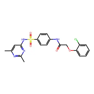 2-(2-chlorophenoxy)-N-{4-[(2,6-dimethylpyrimidin-4-yl)sulfamoyl]phenyl}acetamide structure