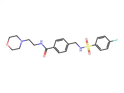 4-[[[(4-Fluorophenyl)sulfonyl]amino]methyl]-N-[2-(4-morpholinyl)ethyl]benzamide structure