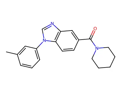 [1-(3-Methylphenyl)-5-benzimidazolyl]-(1-piperidinyl)methanone structure