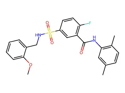 N-(2,5-dimethylphenyl)-2-fluoro-5-[(2-methoxyphenyl)methylsulfamoyl]benzamide structure