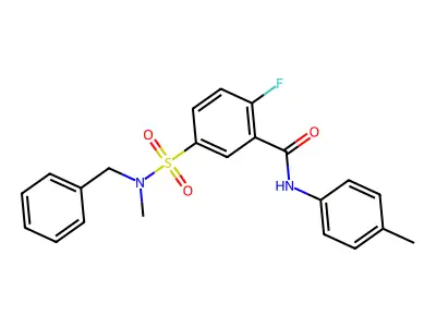 5-[benzyl(methyl)sulfamoyl]-2-fluoro-N-(4-methylphenyl)benzamide structure