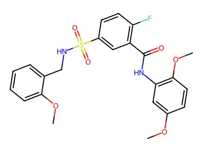 N-(2,5-dimethoxyphenyl)-2-fluoro-5-[(2-methoxyphenyl)methylsulfamoyl]benzamide structure
