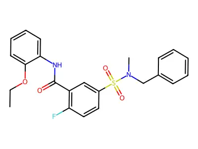 5-[benzyl(methyl)sulfamoyl]-N-(2-ethoxyphenyl)-2-fluorobenzamide structure