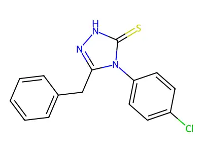 5-benzyl-4-(4-chlorophenyl)-4H-1,2,4-triazole-3-thiol structure
