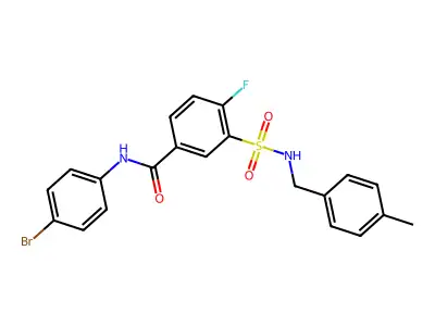 N-(4-bromophenyl)-4-fluoro-3-(N-(4-methylbenzyl)sulfamoyl)benzamide structure