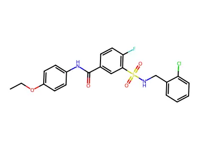 3-(N-(2-chlorobenzyl)sulfamoyl)-N-(4-ethoxyphenyl)-4-fluorobenzamide structure