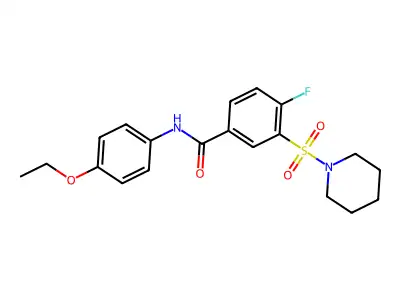 N-(4-ethoxyphenyl)-4-fluoro-3-(piperidin-1-ylsulfonyl)benzamide structure