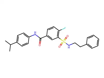 4-fluoro-N-(4-isopropylphenyl)-3-(N-phenethylsulfamoyl)benzamide structure