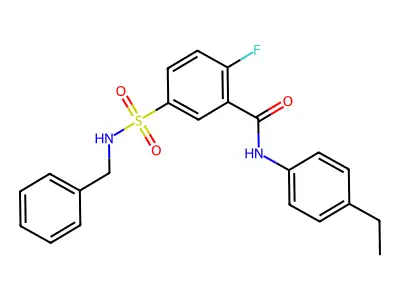 5-(benzylsulfamoyl)-N-(4-ethylphenyl)-2-fluorobenzamide structure