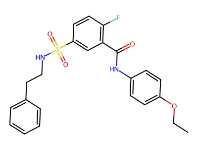 N-(4-ethoxyphenyl)-2-fluoro-5-(N-phenethylsulfamoyl)benzamide structure
