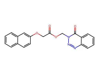 (4-oxobenzo[d][1,2,3]triazin-3(4H)-yl)methyl 2-(naphthalen-2-yloxy)acetate structure