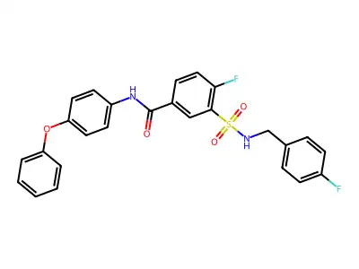 4-fluoro-3-(N-(4-fluorobenzyl)sulfamoyl)-N-(4-phenoxyphenyl)benzamide structure