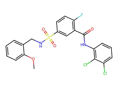 N-(2,3-dichlorophenyl)-2-fluoro-5-[(2-methoxyphenyl)methylsulfamoyl]benzamide structure