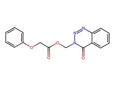 (4-oxobenzo[d][1,2,3]triazin-3(4H)-yl)methyl 2-phenoxyacetate structure