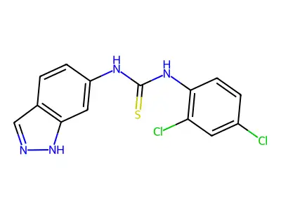 1-(2,4-dichlorophenyl)-3-(1H-indazol-6-yl)thiourea structure