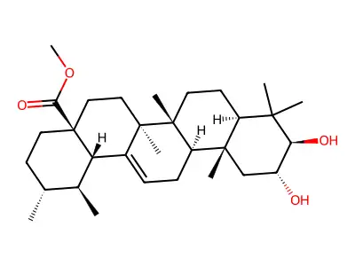 Methyl 2,3-dihydroxyurs-12-en-28-oate structure