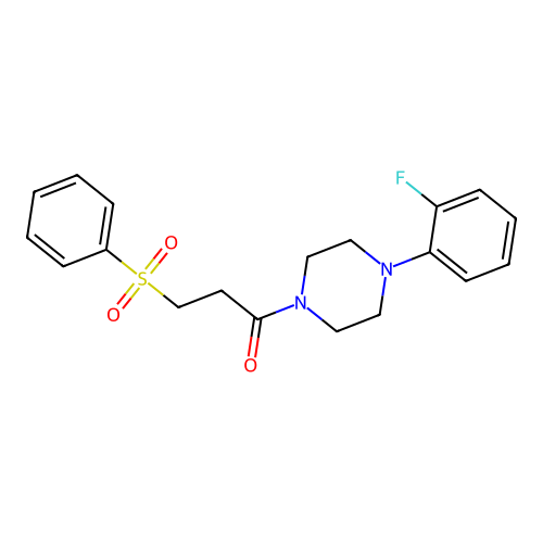 3-(Benzenesulfonyl)-1-[4-(2-fluorophenyl)piperazin-1-yl]propan-1-one structure