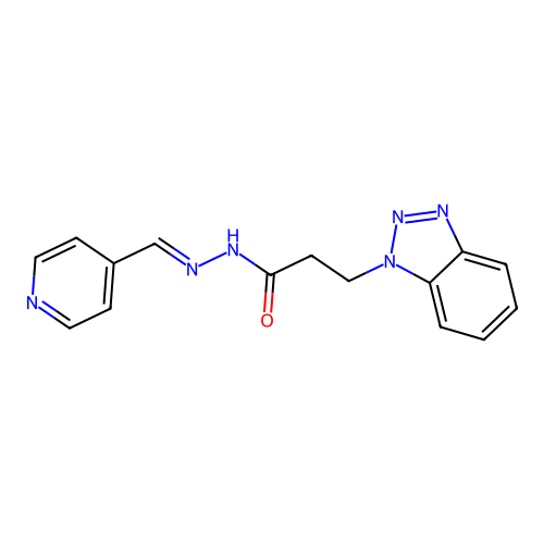3-(1H-benzotriazol-1-yl)-N'-[(E)-pyridin-4-ylmethylidene]propanehydrazide structure