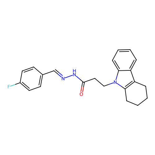 N'-(4-Fluorobenzylidene)-3-(1,2,3,4-tetrahydro-9H-carbazol-9-YL)propanohydrazide structure