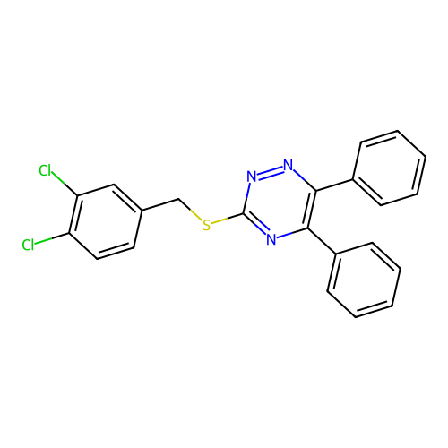 3-[(3,4-Dichlorobenzyl)sulfanyl]-5,6-diphenyl-1,2,4-triazine structure