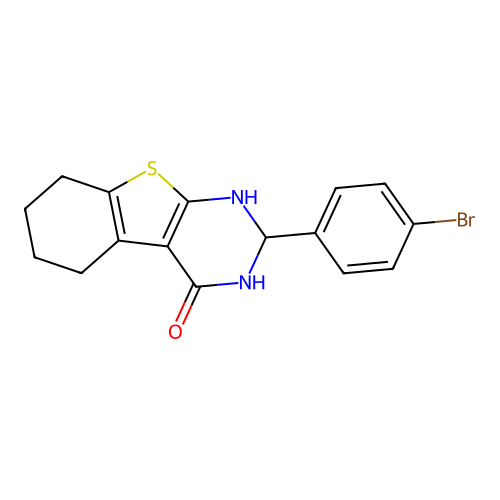 2-(4-bromophenyl)-2,3,5,6,7,8-hexahydro[1]benzothieno[2,3-d]pyrimidin-4(1H)-one structure