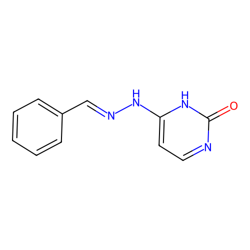 4-[(2E)-2-benzylidenehydrazinyl]pyrimidin-2(1H)-one structure