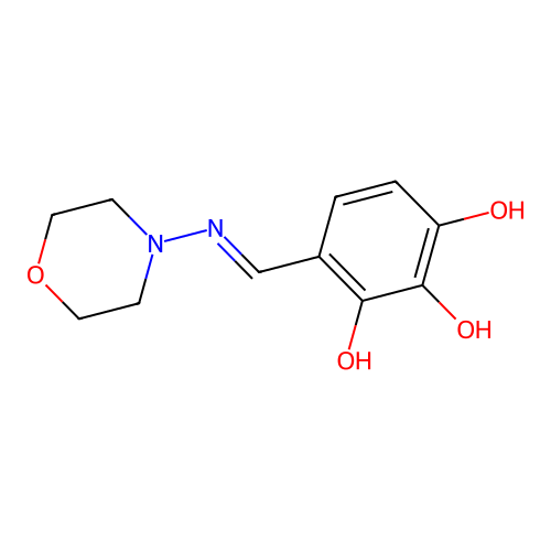 4-((Morpholinoimino)methyl)benzene-1,2,3-triol structure