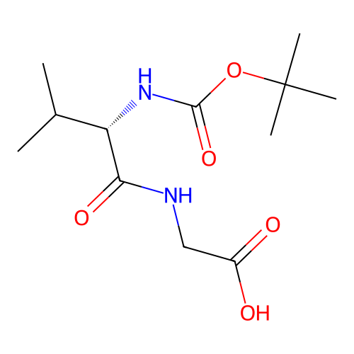 2-[(2S)-2-{[(tert-butoxy)carbonyl]amino}-3-methylbutanamido]acetic acid structure