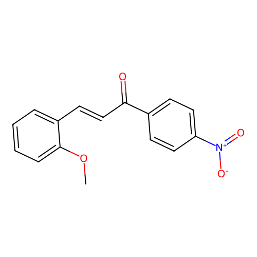 (2E)-3-(2-methoxyphenyl)-1-(4-nitrophenyl)prop-2-en-1-one structure