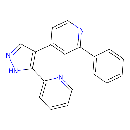 2-Phenyl-4-(3-(pyridin-2-yl)-1H-pyrazol-4-yl)pyridine structure