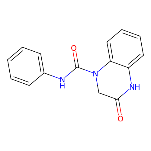 3-oxo-N-phenyl-3,4-dihydroquinoxaline-1(2H)-carboxamide structure