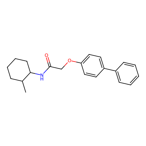 2-(biphenyl-4-yloxy)-N-(2-methylcyclohexyl)acetamide structure